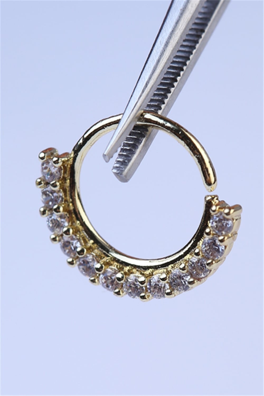 Yelpaze Sıkıştırmalı Halka Gold Piercing