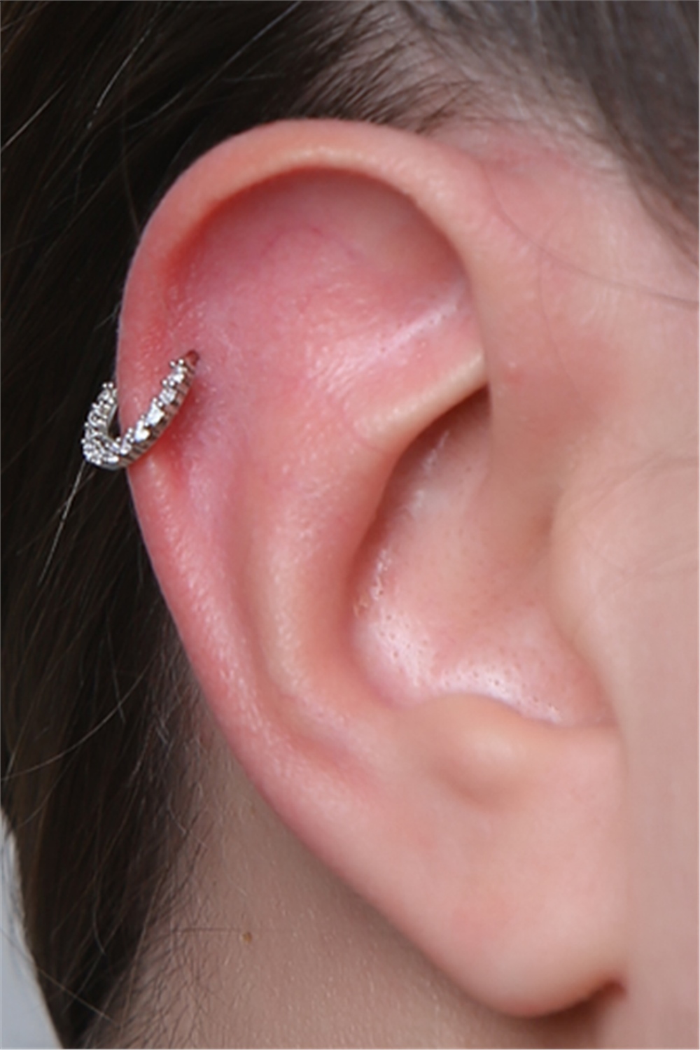 Yelpaze Sıkıştırmalı Halka Silver Piercing