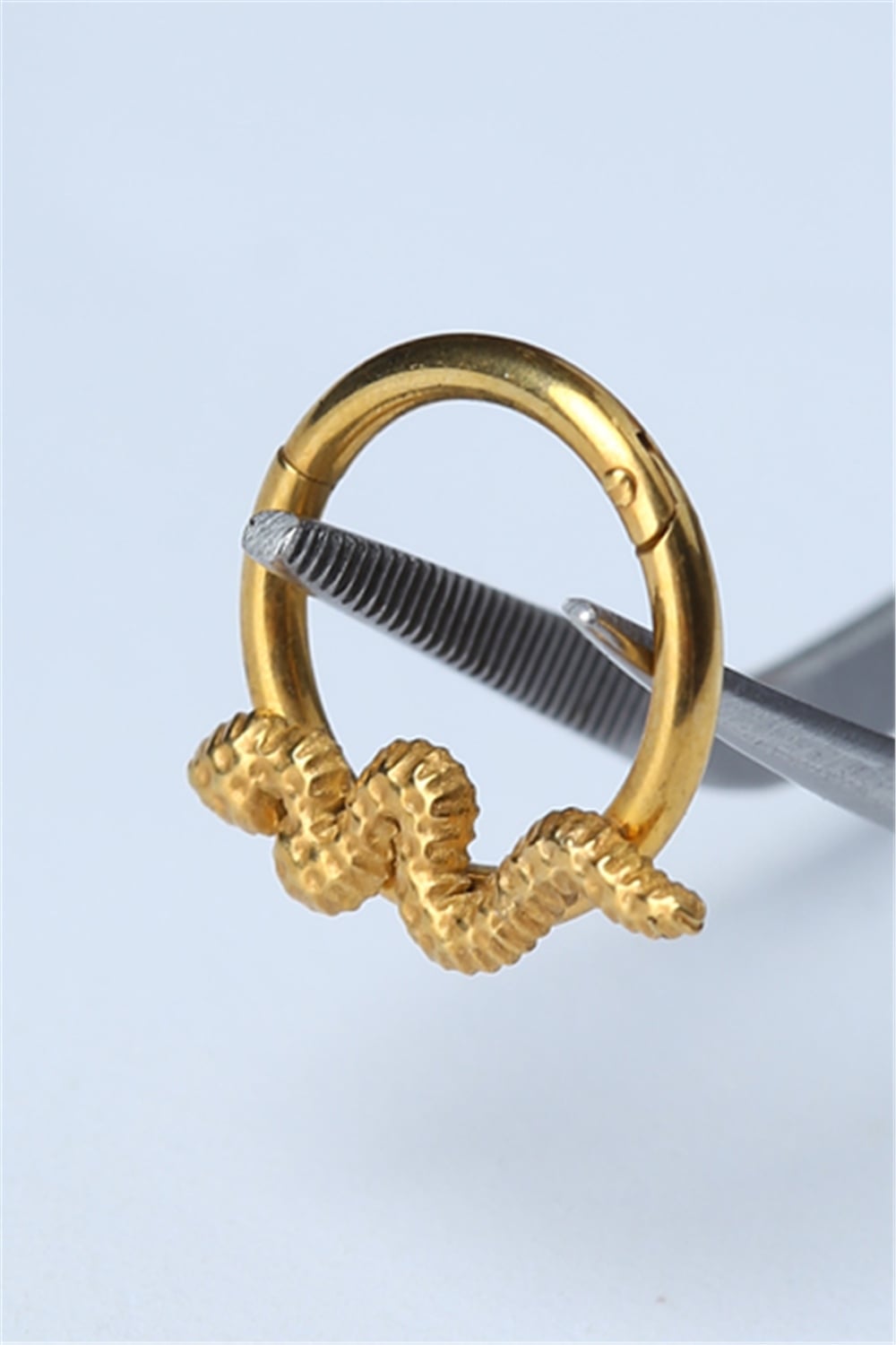 Yılan Gizli Kilit Halka Gold Piercing