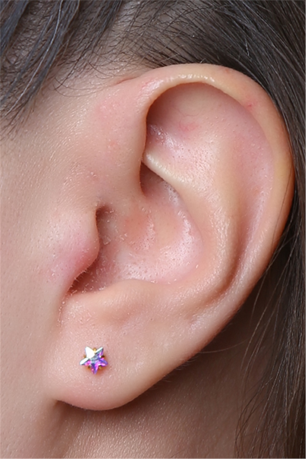 Yıldız Taş Hologram Büyük Boy Gold Piercing