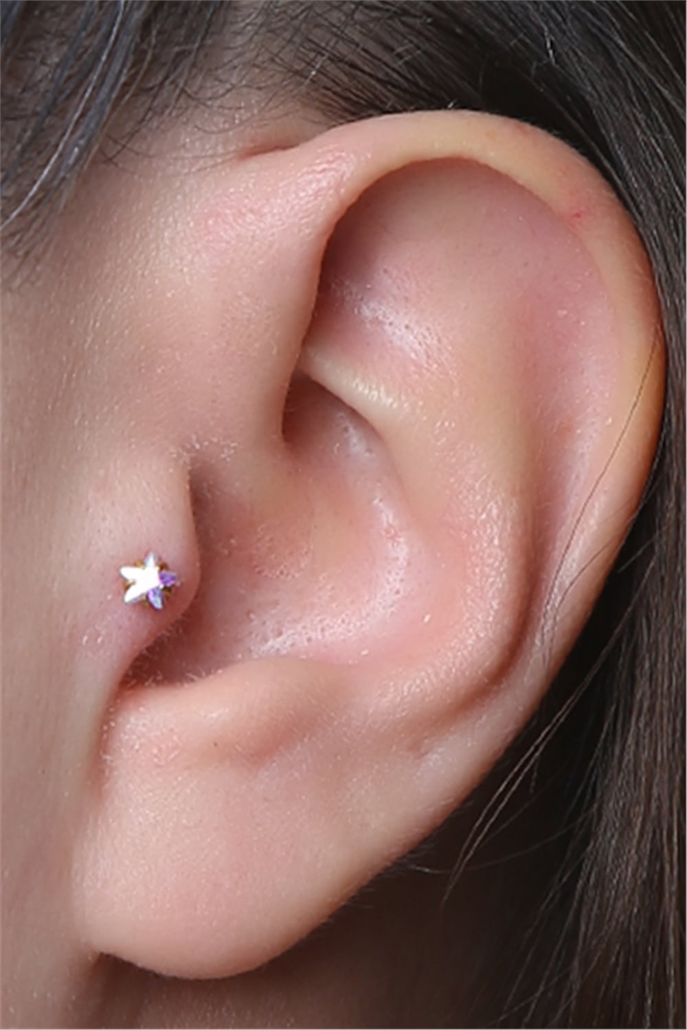 Yıldız Taş Hologram Orta Boy Gold Piercing