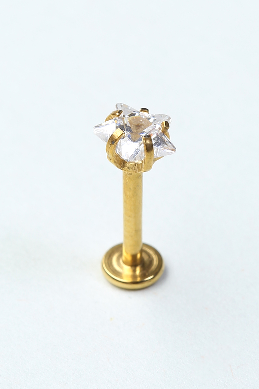 Yıldız Taş Labret Büyük Boy Gold Piercing