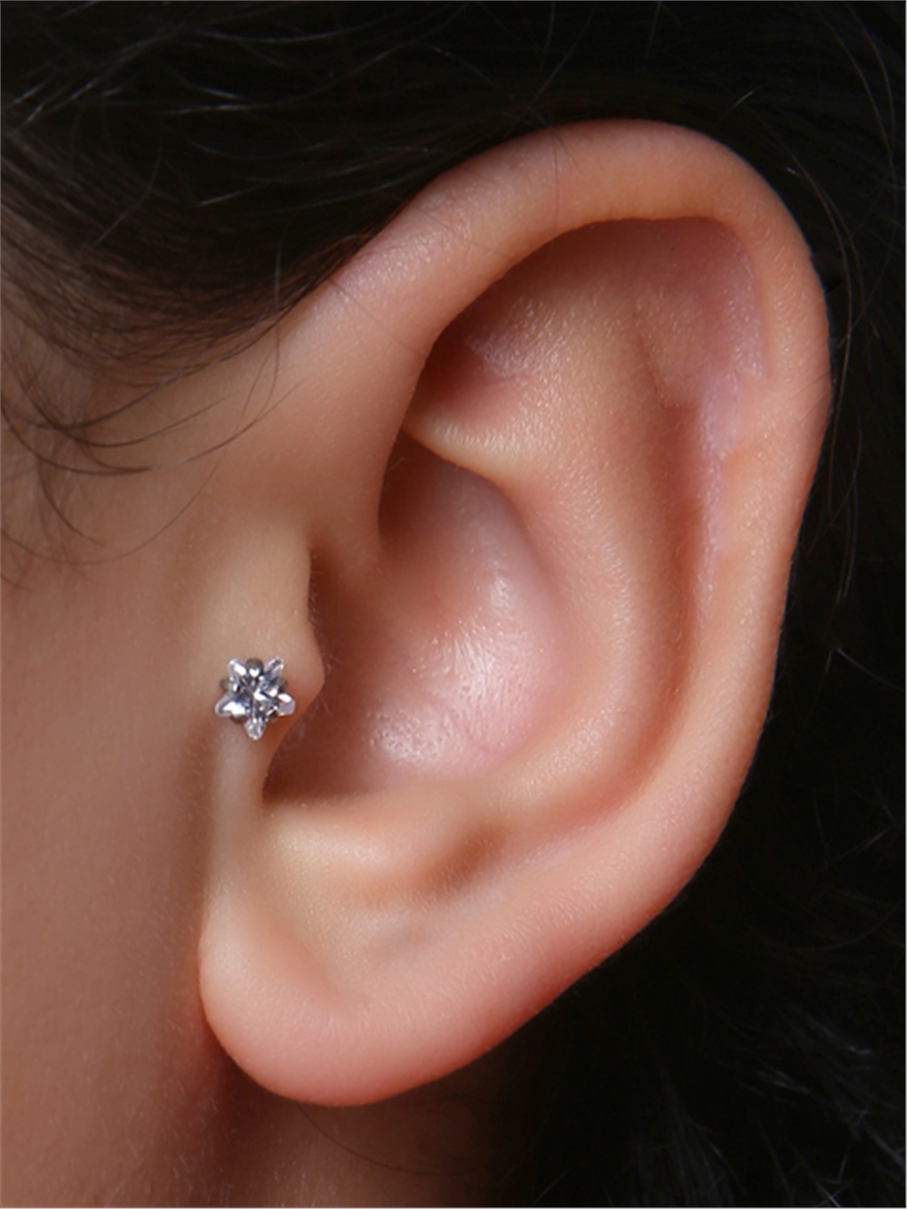 Yıldız Taş Labret Büyük Boy Silver Piercing