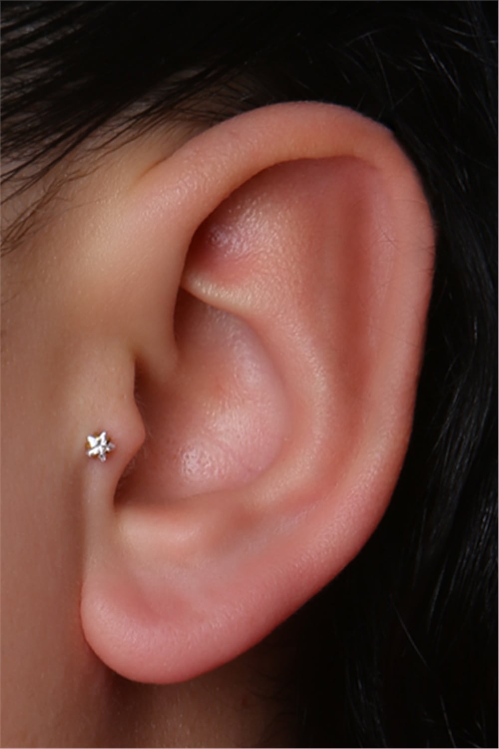 Yıldız Taş Labret Küçük Boy Gold Piercing