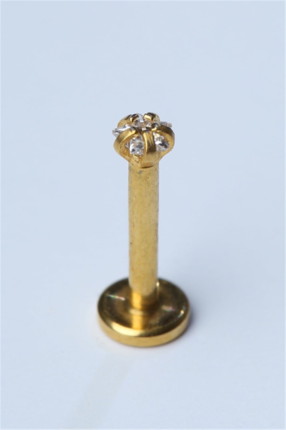 Yıldız Taş Labret Mini Boy Gold Piercing 