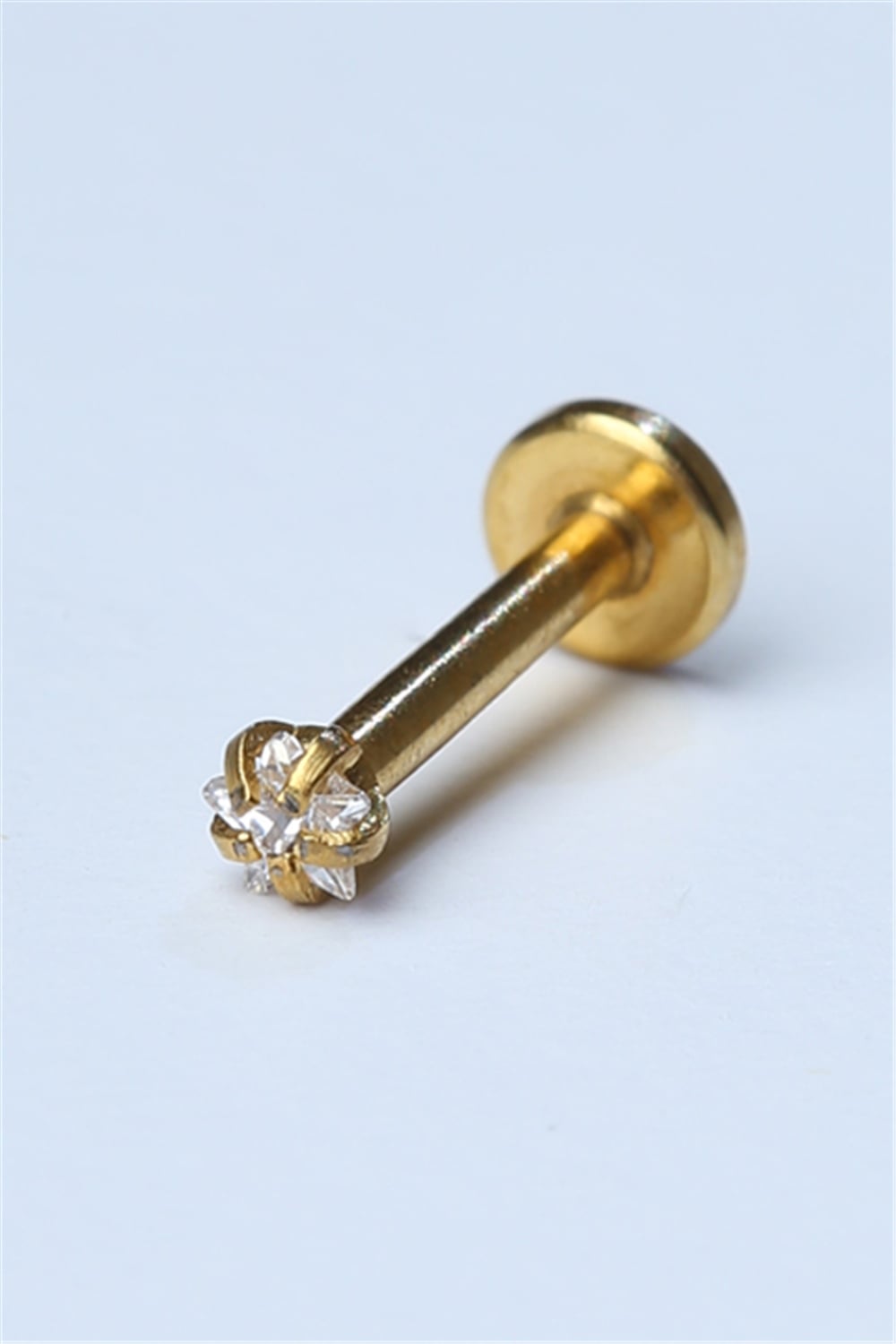 Yıldız Taş Labret Mini Boy Gold Piercing 