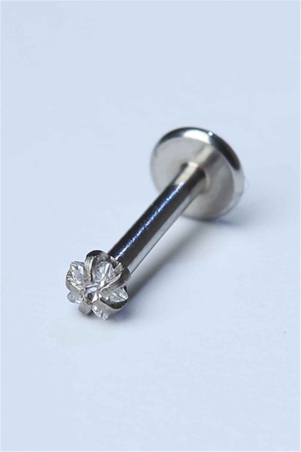 Yıldız Taş Labret Mini Boy Silver Piercing 