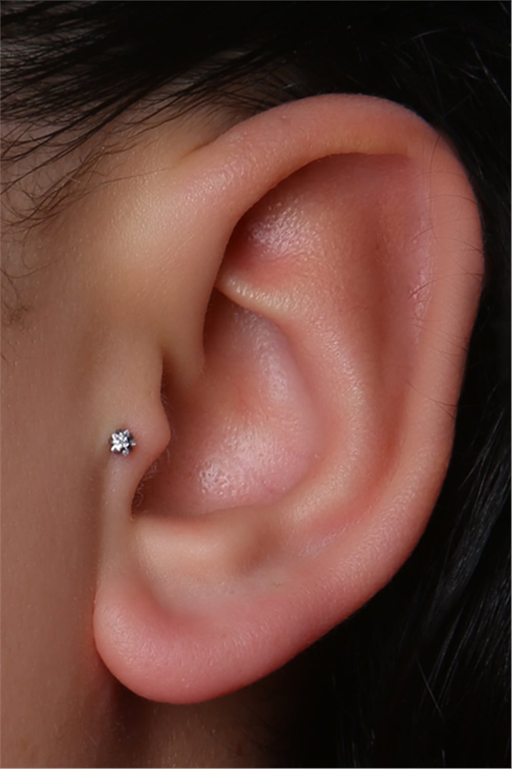 Yıldız Taş Labret Mini Boy Silver Piercing 