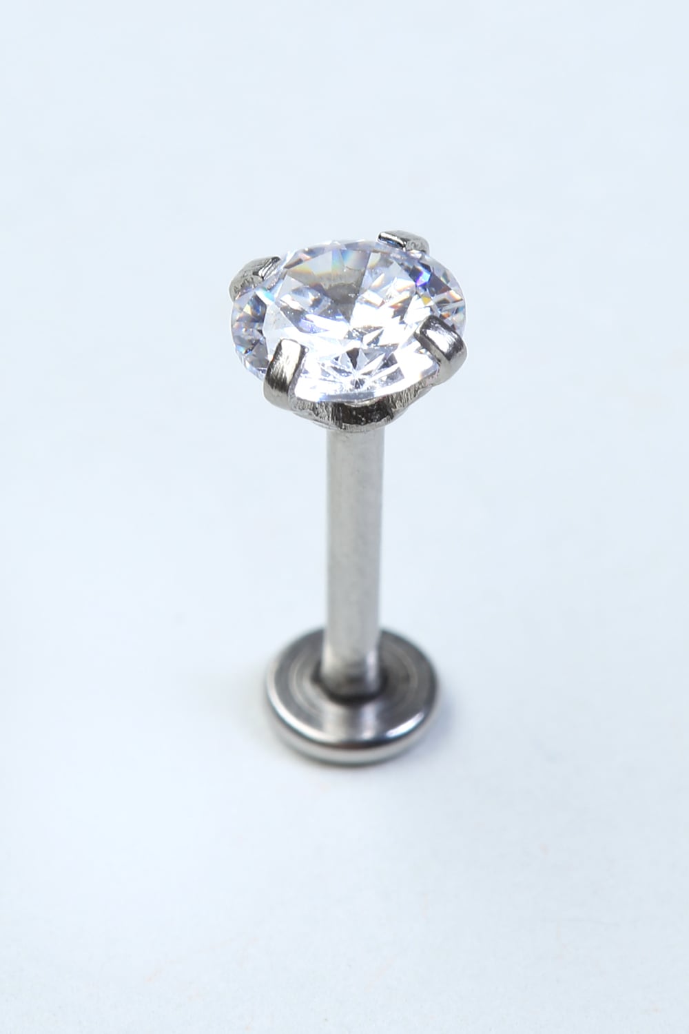 Yuvarlak Taş Labret Büyük Boy Silver Piercing