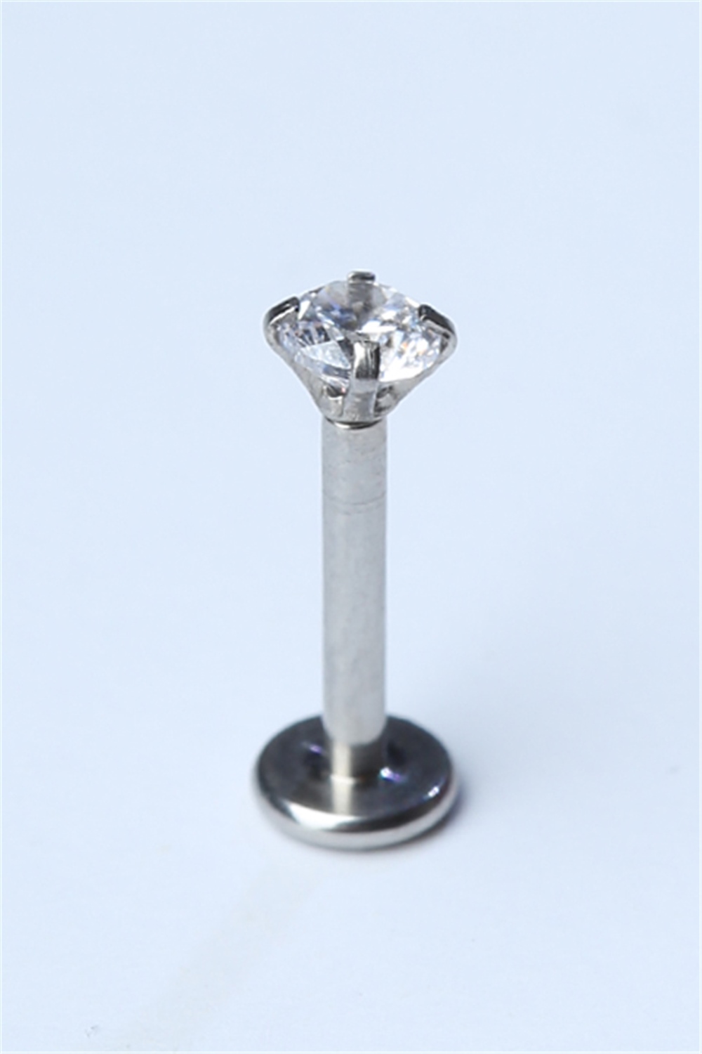 Yuvarlak Taş Labret Küçük Boy Silver Piercing 