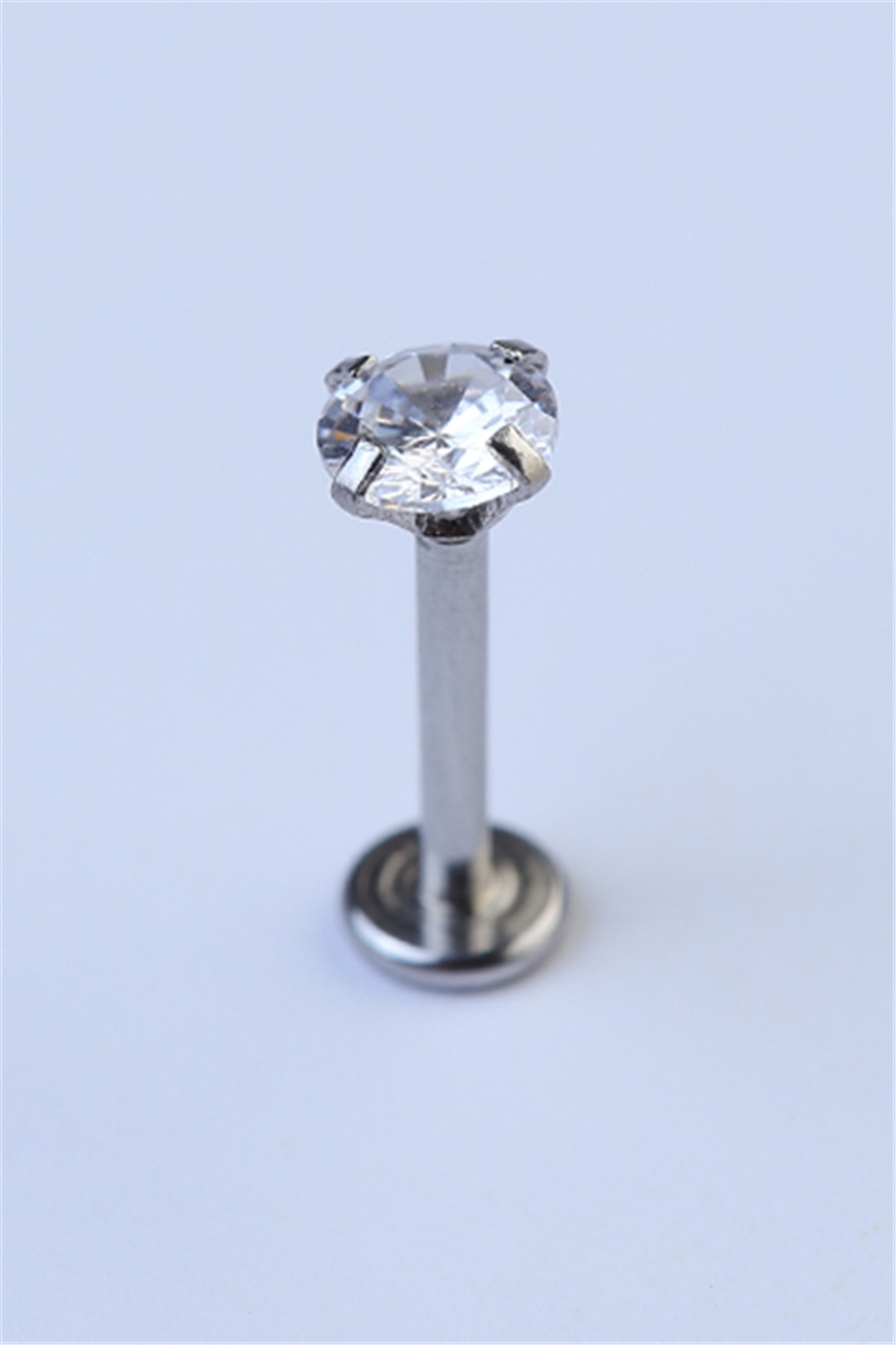 Yuvarlak Taş Labret Orta Boy Silver Piercing