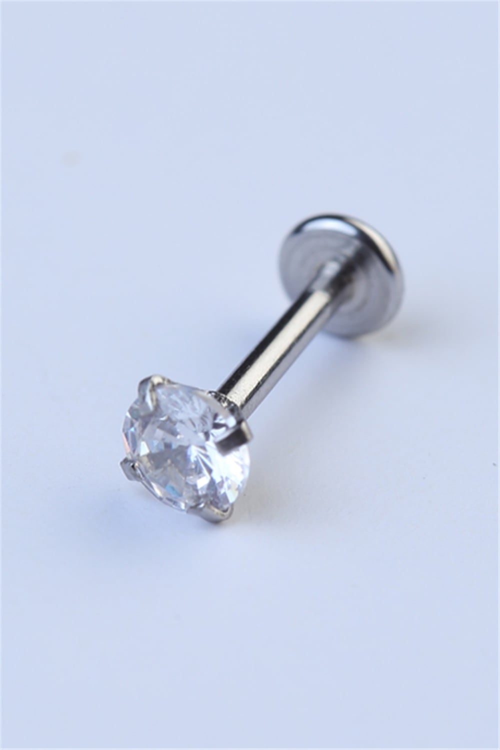 Yuvarlak Taş Labret Orta Boy Silver Piercing