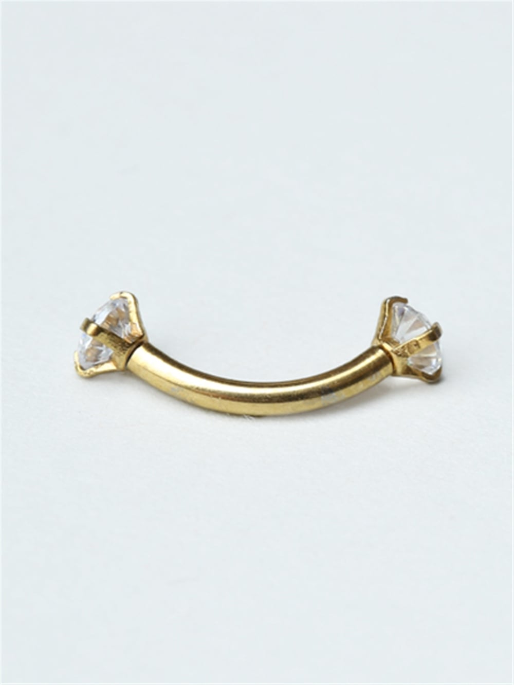 Yuvarlak Taşlı Kaş & Rook Gold Piercing 