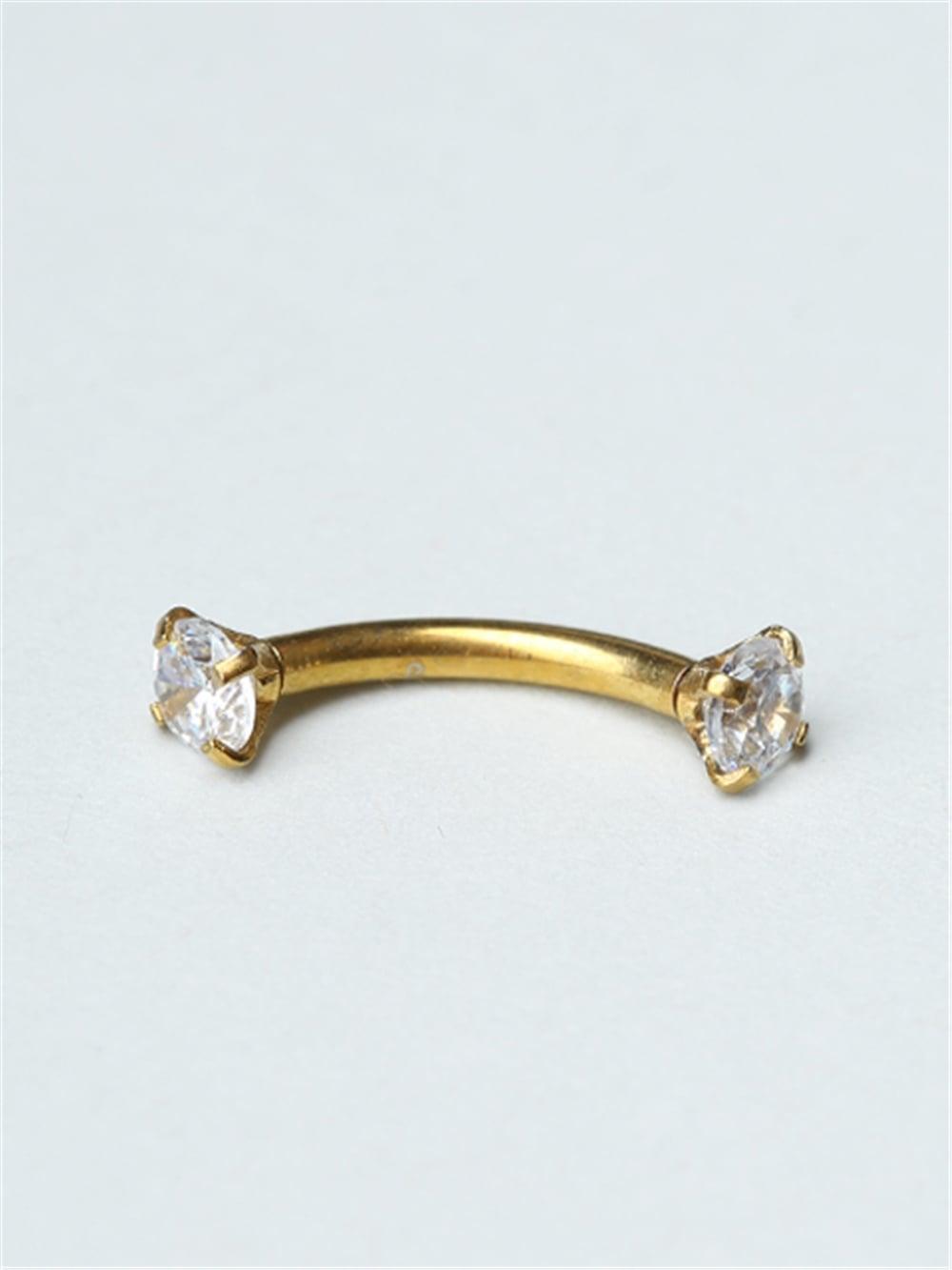 Yuvarlak Taşlı Kaş & Rook Gold Piercing 