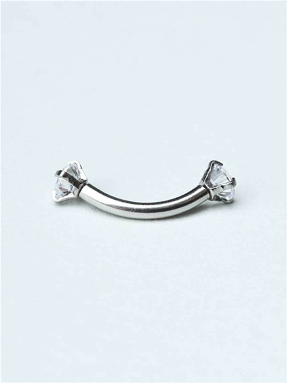 Yuvarlak Taşlı Kaş & Rook Silver Piercing 