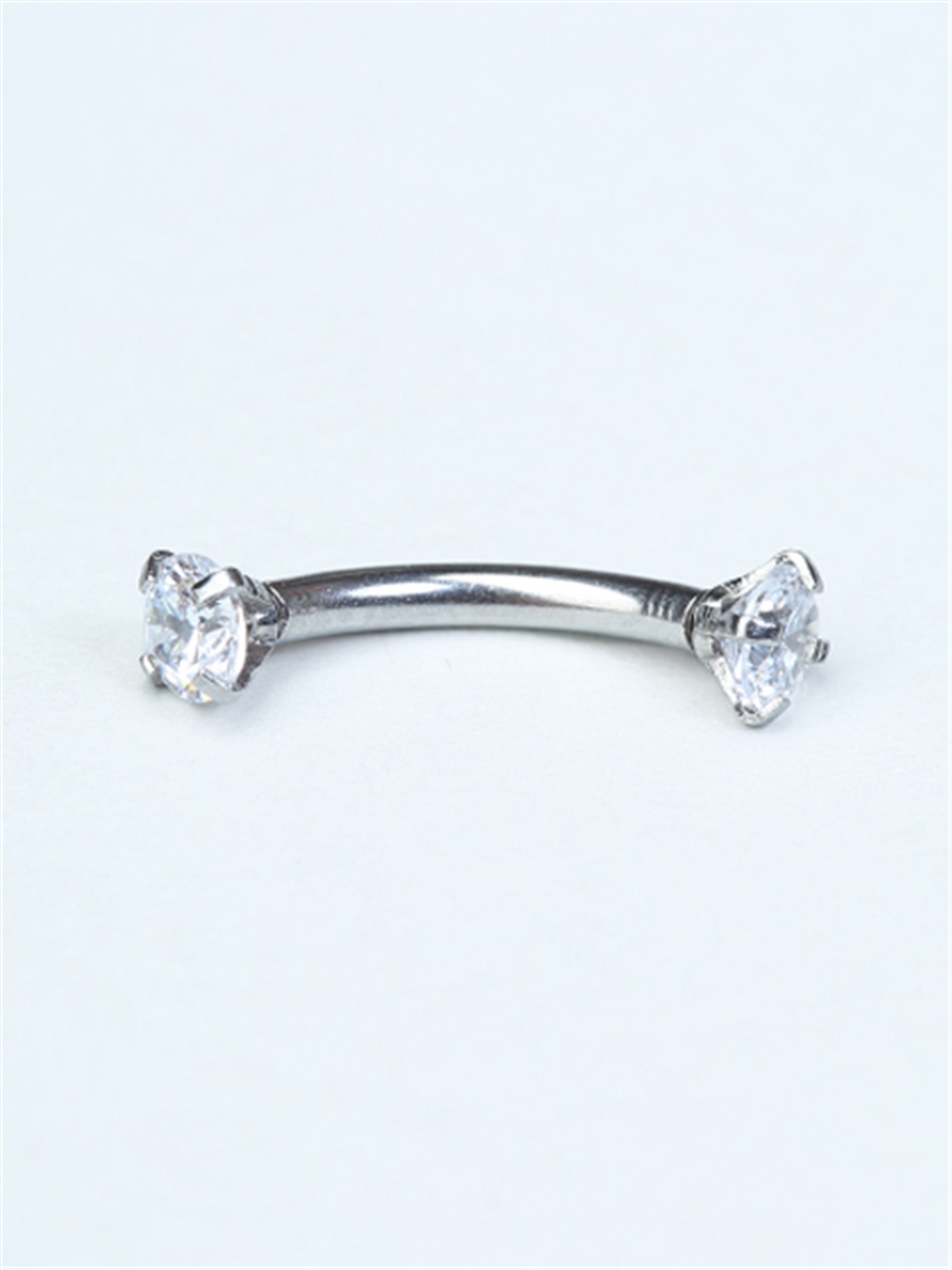 Yuvarlak Taşlı Kaş & Rook Silver Piercing 