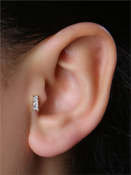 3 Kare Baget Gold Piercing 