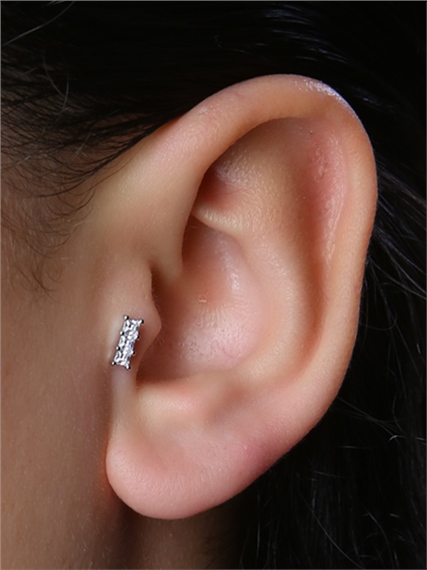 3 Kare Baget Silver Piercing 