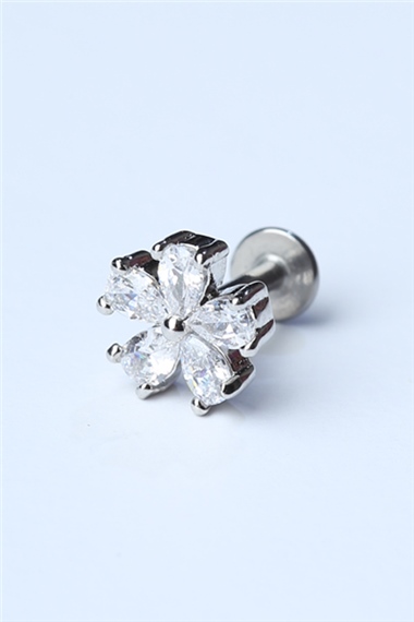 5 Damla Çiçek Silver Piercing