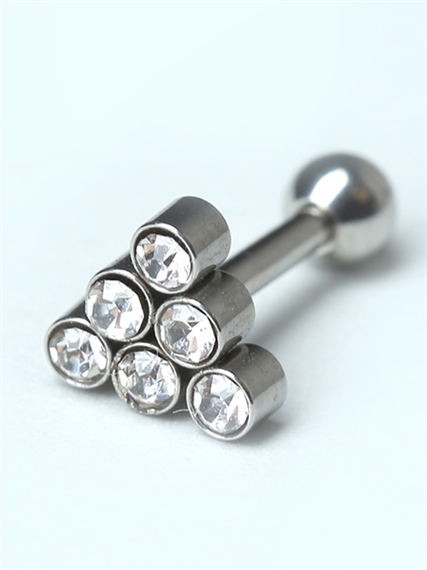 Altı Taşlı Piramit Silver Piercing