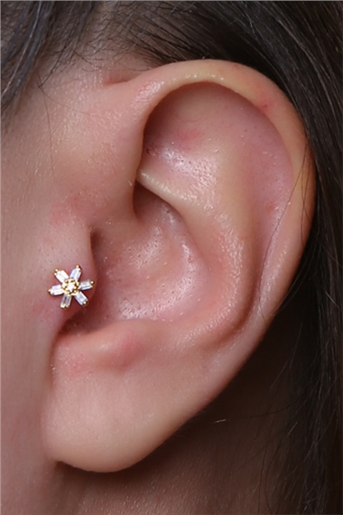 Baget Çiçek Gold Piercing