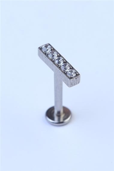 Beş Taş Baget Labret Silver Piercing