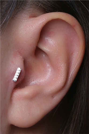 Beş Taş Baget Labret Silver Piercing