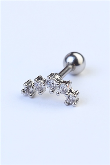 Beş Taşlı Arc Silver Piercing