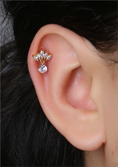 Beşli Markiz Sallantı Gold Piercing