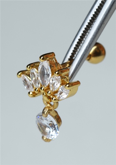 Beşli Markiz Sallantı Gold Piercing