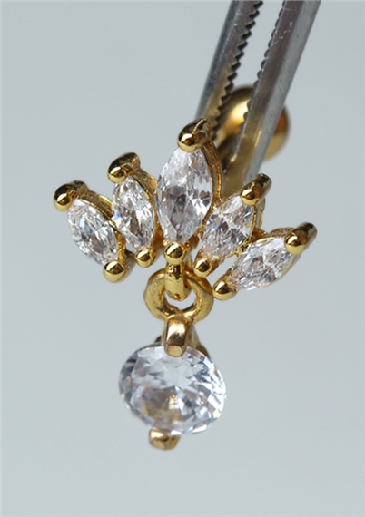 Beşli Markiz Sallantı Gold Piercing