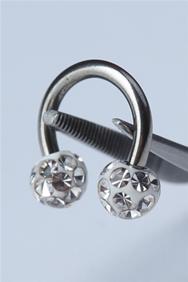Disco Yarımay Silver Piercing