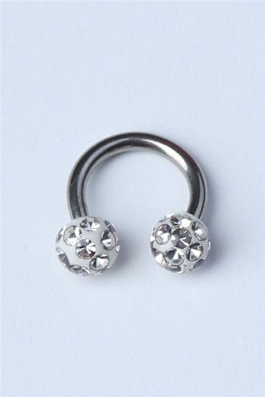Disco Yarımay Silver Piercing