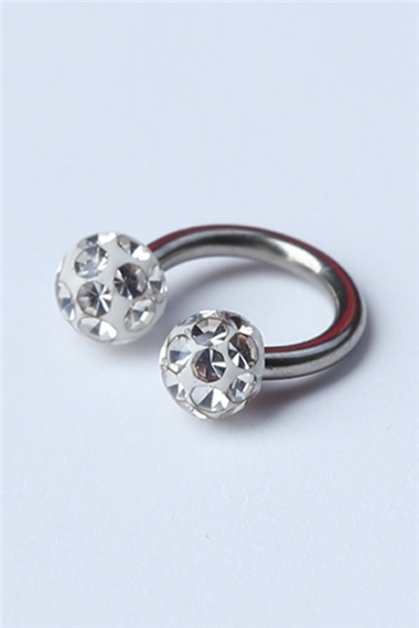 Disco Yarımay Silver Piercing