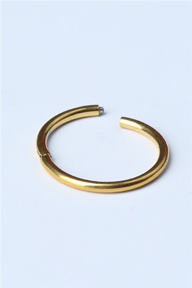 Düz Gizli Kilit Büyük Boy Halka Gold Piercing