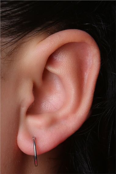 Düz Gizli Kilit Büyük Boy Halka Silver Piercing