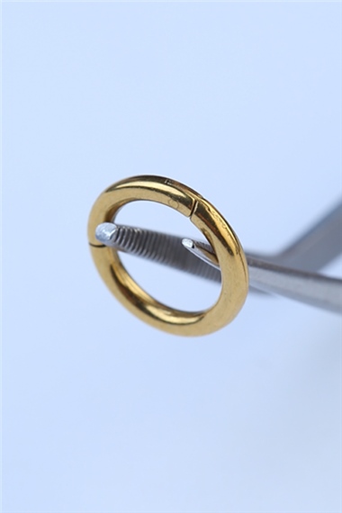 Düz Gizli Kilit Halka Mini Boy Gold Piercing