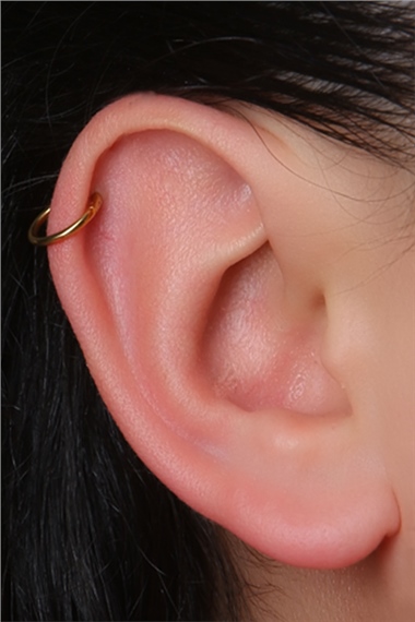 Düz Gizli Kilit Küçük Boy Halka Gold Piercing