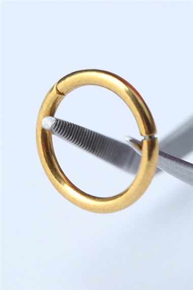 Düz Gizli Kilit Küçük Boy Halka Gold Piercing