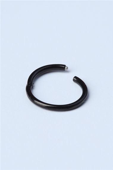 Düz Gizli Kilit Küçük Boy Halka Siyah Piercing