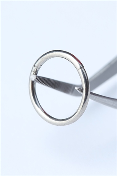 Düz Gizli Kilit Orta Boy Halka Silver Piercing