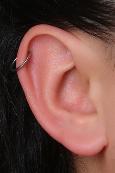 Düz Gizli Kilit Orta Boy Halka Silver Piercing