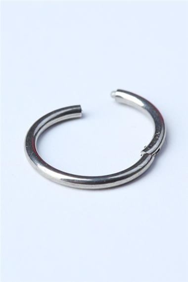 Düz Gizli Kilit Orta Boy Halka Silver Piercing