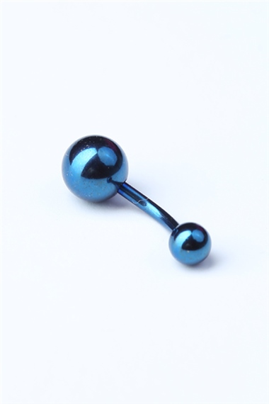 Düz Göbek Lacivert Piercing