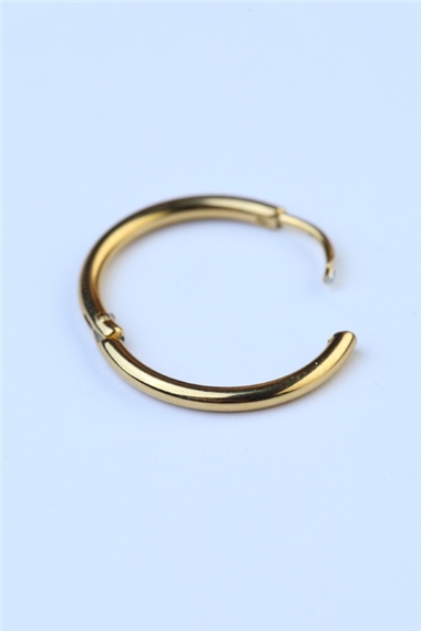 Düz Küpe (İnce) Büyük Boy Gold Piercing