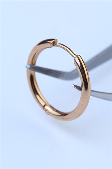 Düz Küpe (İnce) Büyük Boy Rose Gold Piercing