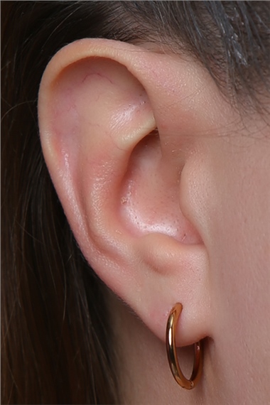 Düz Küpe (İnce) Büyük Boy Rose Gold Piercing