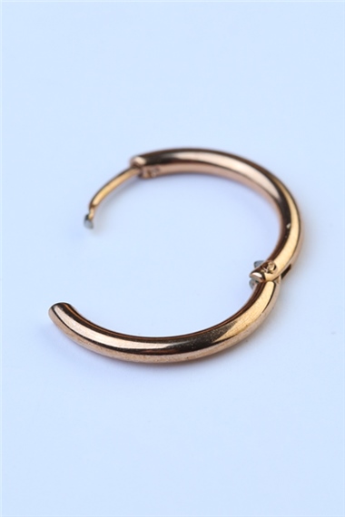 Düz Küpe (İnce) Büyük Boy Rose Gold Piercing
