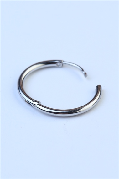 Düz Küpe (İnce) Büyük Boy Silver Piercing