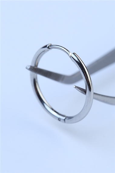 Düz Küpe (İnce) Büyük Boy Silver Piercing
